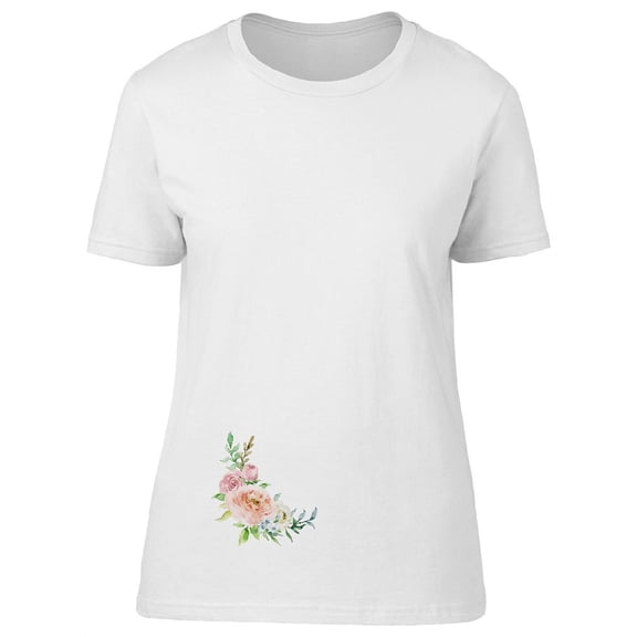 Pink Watecolor Spring Flowers T-Shirt Women -Image by Shutterstock, Female XX-Large