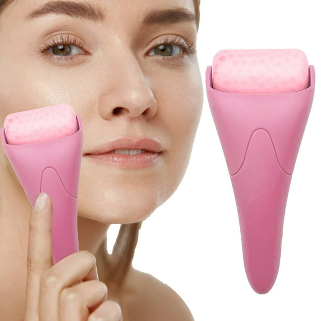 Ice Roller Facial Massage Physical Ice Compress Instrument Ice Head Roller Cold Compress Instrument,Pink Beauty Equipment