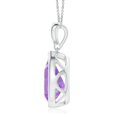 thumbnail image 2 of ANGARA Natural 2.6 ct Amethyst Teardrop Pendant with Diamond in 925 Sterling Silver for Women (Size-12x8mm) | February Birthstone, Anniversary, Jewelry Gift for Women | Natural Amethyst Necklace, 2 of 9