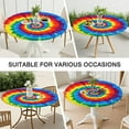 thumbnail image 7 of Colorful Rainbow Tie Dye Spiral Pattern Round Fitted Tablecloth with Elastic Edge,Dining Table Cover Waterproof,Outdoor Round Tablecloth for Camping,Dining,Indoor and Outdoor, 7 of 7