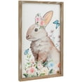 thumbnail image 3 of Northlight Easter Bunny with Flowers Framed Wall Sign - 11.75", 3 of 6