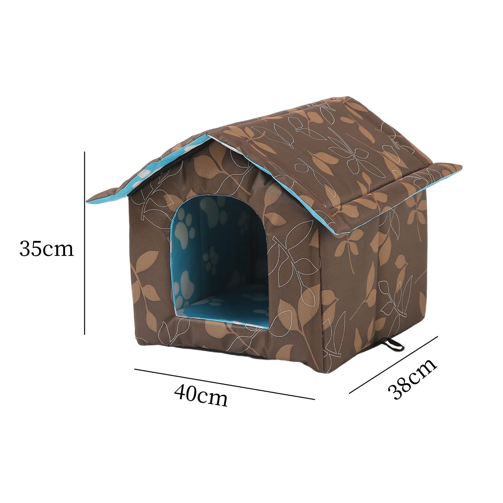TOOYFUL TOOYFULStray Cats Shelter, Waterproof Outdoor Cat House ,Warm  Feral Cats Pet Cave for Winter Brown Small Cat Dog Pet Tent Bed Puppy Shelter , 40cmx38cmx35cm