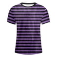 thumbnail image 3 of WOYY Girls Striped Short Sleeve T Shirt Casual Unisex T-Shirt Kids Tee, Sizes 2-15, 3 of 3