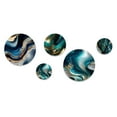 thumbnail image 2 of Designart "Flowing Vibrant Blue and Gold Art II" Transitional Metal Wall Art Set of 5 Piece, 2 of 5