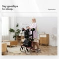 thumbnail image 2 of OasisSpace Heavy Duty Rollator for 450 lbs, Tall Walker with Metal Wheels, Stand-Up Folding Rollator Walker Back Erect Rolling Mobility Walking Aid for Elderly, Seniors and Adult Red, 2 of 5