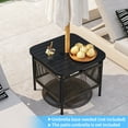 thumbnail image 2 of Gymax 2 Pcs Table d'Appoint d'Extérieur en Rotin PE avec Trou pour Parasol de 1,57 Pieds' Table d'Extrémité Carrée pour Patio, 2 of 10