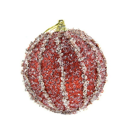 

Eastshop 8cm Christmas Tree Balls Reusable Portable Durable Exquisite Shatterproof Christmas Tree Decoration Scene Layout Hanging Shiny Sequin Christmas Tree Pendant for Festival
