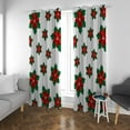 thumbnail image 3 of Coolnut Window Curtain Panels Christmas Floral Decoration Grommet Top Room Darkening Thermal Insulated Blackout Window Treatment Drapes 2 Panels W55 x L84 In, 3 of 6