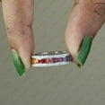 thumbnail image 2 of Rainbow Sapphire Ring, Multi Sapphire Band, 925 Starling Silver Eternity Band Ring, Anniversary Ring, Triple Layer Ring, Diamond Band, Handmade Jewelry, 2 of 5