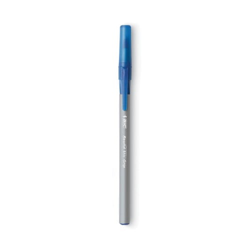 New BIC Round Stic Grip Xtra Comfort Stick Ballpoint Pen, 1.2mm, Blue Ink, Gray Barrel, 36/Pack,Each