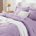 thumbnail image 3 of Juego de edredón CozyLux, tamaño king, morado claro, 7 piezas, cama en bolsa, 3 of 7