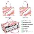 thumbnail image 2 of Large Capacity Tote Bag,Pink Gold Marble Pattern Handbag Fashion Luxury Tote Bag,15.7"x13"x 5.1" Inches,Laptop Compatible, 2 of 6