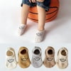 thumbnail image 3 of Toddler Socks 5 Pairs Low Cut Ankle Socks Smile Face Fishnet Cotton Socks for Baby Boys Girls Kids，2-15 Years, 3 of 8