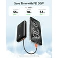 thumbnail image 3 of Portable Charger 20000mAh 30W Fast Charging, Power Bank with Built-in Cables & LED Display, USB C Battery Pack for iPhone 16/15/14/13, Samsung, iPad and Android Phones, Ideal for Travel -Black, 3 of 5