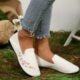 thumbnail image 4 of Rokment Women's Winter Floral Embroidered Mary Jane Ballet Flats Retro Vintage Wide Width Slip on Low Heels Walking Loafers Dress Shoes for Travel 2026 Spring Fall White Size 6.5, 4 of 7