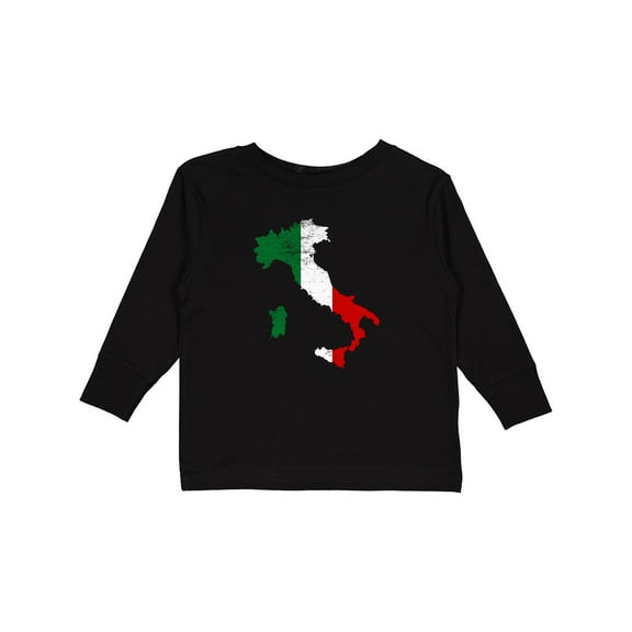 Inktastic Italian Map Flag Boys or Girls Long Sleeve Toddler T-Shirt