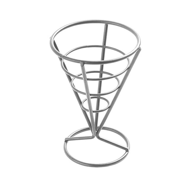 French Fries Strainer Basket Potato Fried Food Container Metal Convenient Sturdy Stable Cooking Cone-Shaped Cooking Tools Shop Kitchen Wedding Birthday Type 8
