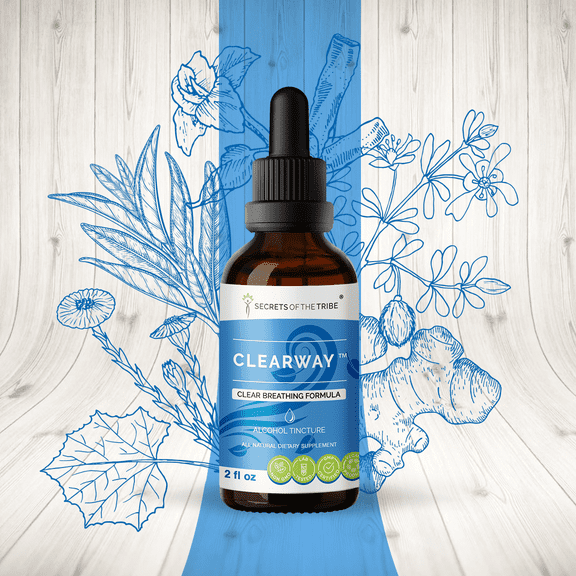 Clearway Alcohol Extract, Tincture, Licorice, Chaparral, Ginger, Thyme, Sage, Peppermint. Clear Breathing Formula 2 oz
