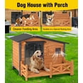 thumbnail image 3 of Aivituvin Dog House Outdoor with Anti-Chewing Metal Frame, Wooden Dog Kennel with Sliding Window, Detachable Floor, Weatherproof Roof - Natural, 3 of 9