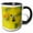 Black/White, variant on 3drose, Ruby Throated Hummingbird Feeding at Honeysuckle, Hill Country, Texas, 11oz Two-tone Yellow Mug