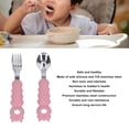 thumbnail image 4 of Multipurpose Toddler Fork Spoon Set, Cartoon Shape With Comfortable Grip, 316 Stainless Steel Fork Spoon Set For Independent Eating Training, 4 of 8