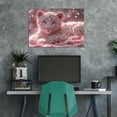 thumbnail image 4 of Mudket Pink Glitter White Leopard Cub Canvas Wall Art, Cute Nursery Animal Paintings for Bedroom Print for Baby Toddler Room Home Decor, Framed Ready to Hang - 12"L x 8"W, 4 of 9