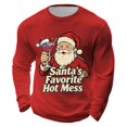 thumbnail image 4 of Christmas Shirts for Men Long Sleeve Casual Crewneck Waffle Shirt Funny Santa Claus Graphic Holiday Shirts, 4 of 4
