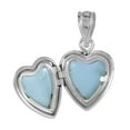 thumbnail image 3 of Very Tiny 1/2 inch Sterling Silver Diamond Heart Locket Necklace for Women 16 inch RL_30H, 3 of 4