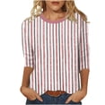 thumbnail image 1 of Tops de Verano 3/4 Mangas para las Mujeres 2025 Moda Impresa Camiseta Blusa Cuello Redondo Casual Primavera Y Verano Top Mujeres Tops de Verano Casual, 1 of 5
