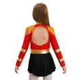 thumbnail image 4 of Yanarno Kids Girls Ringmaster Dance Dress Shiny Tassel Keyhole Back Leotard Tutu Skirts Red 6, 4 of 7