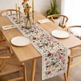 thumbnail image 3 of Watercolor Flowers Table Runner - 108 Inch Long, Kitchen Dining Table Runner Dresser Scarves, Rustic Spring Floral Botanical Beige Farmhouse Decor for Coffee Tables Wedding Party Banquet, 3 of 8