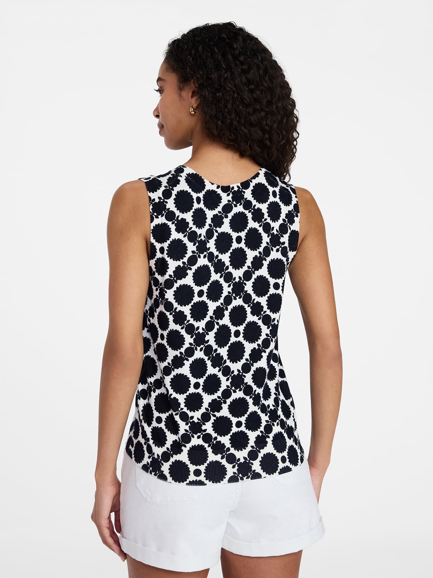 Time and Tru Women's Fine Gauge Sleeveless Sweater Shell, Lightweight, Sizes XS-XXXL