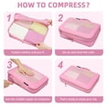 thumbnail image 4 of BAGAIL 4 Set/6 Set/8 Set Compression Packing Cubes Travel Accessories Expandable Packing Organizers(Pink SquareMesh 6 Set), 4 of 7