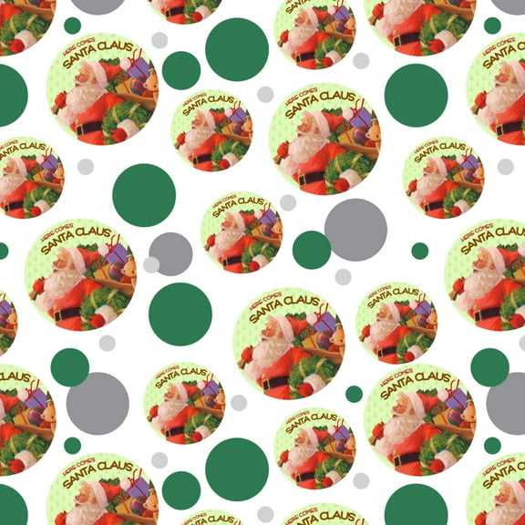 Christmas Holiday Here Comes Santa Claus Graphic Premium Gift Wrap Wrapping Paper Roll