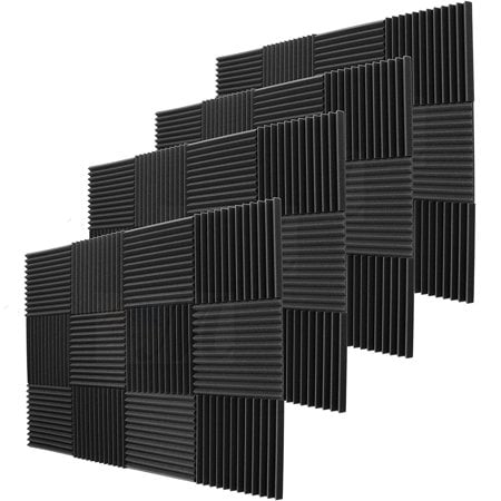 48 Pack purple BLACK 1 x 12 x 12 Acoustic Wedge Studio Foam Sound Absorption Wall Panels 
