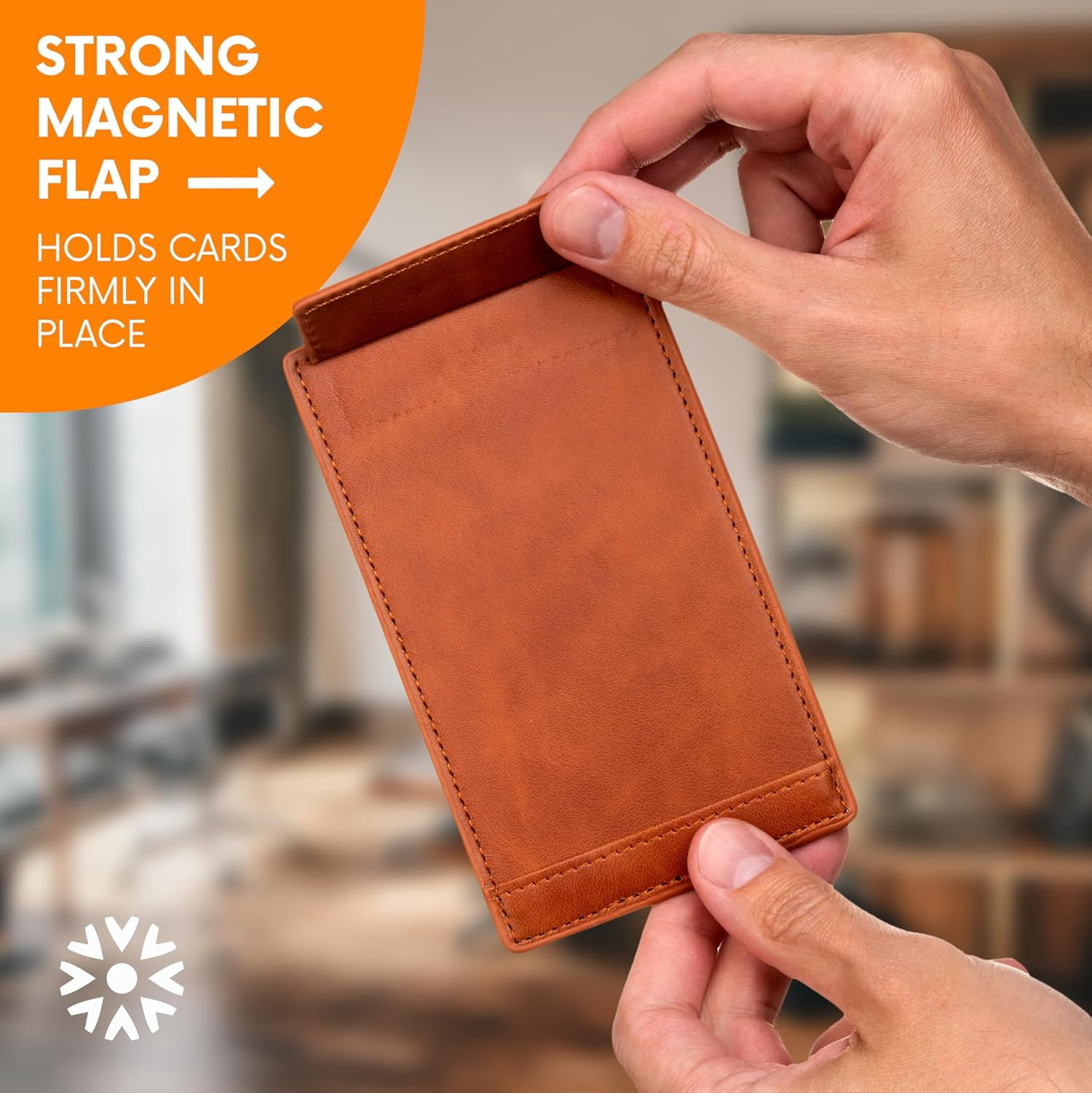 Notsu Note Card Holder | Minimalist 3x5 Inch Index Card Holder Handheld Case in Premium Brown Vegan Leather with 25 To Do List Notecards