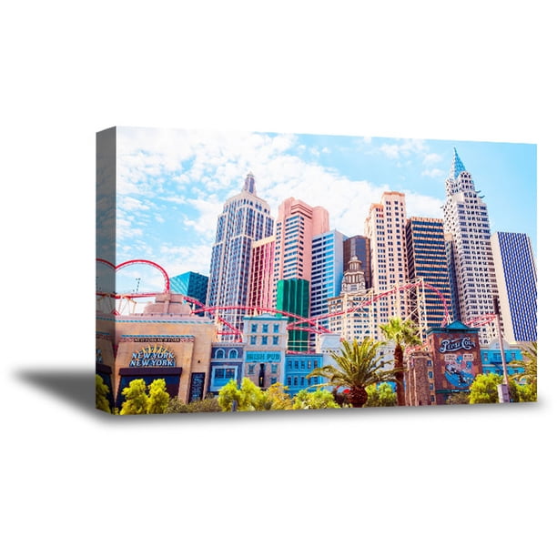 Awkward Styles Las Vegas Colorful Canvas Framed Decor American Canvas Decor Las Vegas Night View Wall
