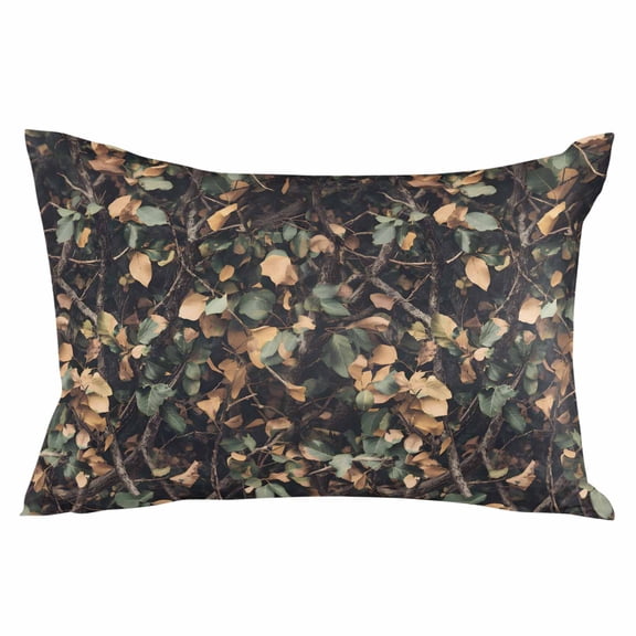 Withered Leaves Retro Throw Pillow Cover 16 x 24 Inch Decorative Pillow Cover Green Yellow Botanical Lumbar Pillowcase Seasonal Rectangle Cushion Case for Couch Sofa Bed Living Room