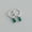 C - Silver with Green Stone, variant on 925 Sterling Silver Huggie Hoop Earrings with Baguette CZ Charm A4158-C - Silver with Green Stone
