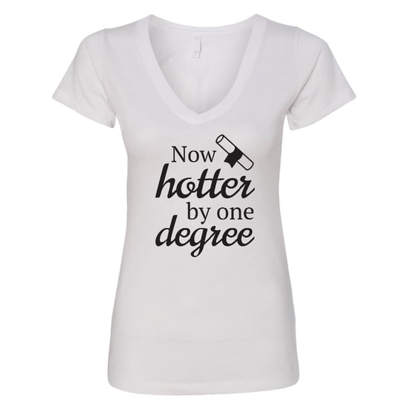 Inktastic Now Hotter by One Degree Graduation Women's V-Neck T-Shirt