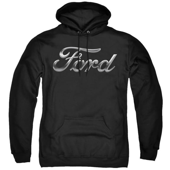 Ford Chrome Ford Logo Adult Pullover Hoodie Sweatshirt Black