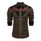 thumbnail image 1 of Camisa vaquera tribal para hombre, cómoda, suave, de alta calidad, diseño de botones a la moda, camisa hawaiana, 1 of 6