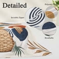 thumbnail image 2 of Boho Pillow Covers, Linen Long Throw Pillow Case, Bohemia Middle Century Leaves Abstract Minimalist Beige Holiday Pillow Protector Decorative Cushion Cover for Living Room/Bedroom 20" x 36", 2 of 8