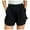 Black, variant on Royisotas Plus Size Womens Shorts Summer Cotton Linen Loose Casual Chino Shorts Ruffle Pocket Elastic Waist Solid Color Shorts