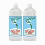 Rebel Green Fruit & Veggie Wash - Natural Produce Wash - Plant-Based Vegetable Wash - Fruit and Vegetable Wash with No Aftertaste - Sustainable Food Wash - 32oz Refill 2 Pack