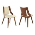 thumbnail image 2 of Aniston Cream Faux Leather and Walnut Wood Dining Chairs - Set of 2, 2 of 8