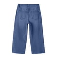 thumbnail image 4 of Capris for Women Plus Size New Capri Jean for Women Summer Straight Leg Versatile Cropped Pants Fashion Frayed Hem Denim Capri Pants with Pocket Blue M, 4 of 9