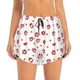thumbnail image 2 of Vsdgher Lips Kiss Athletic Shorts for Women, Women's Running Double Layer Shorts, High Waisted Yoga Shorts, Workout Athletic Shorts-Medium, 2 of 7