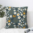 thumbnail image 4 of Wukai Flowers and Bee Premium Polyester Fleece Pillow Covers with Hidden Zipper Closure,Luxuriously Soft and Durable-12"x12", 4 of 7