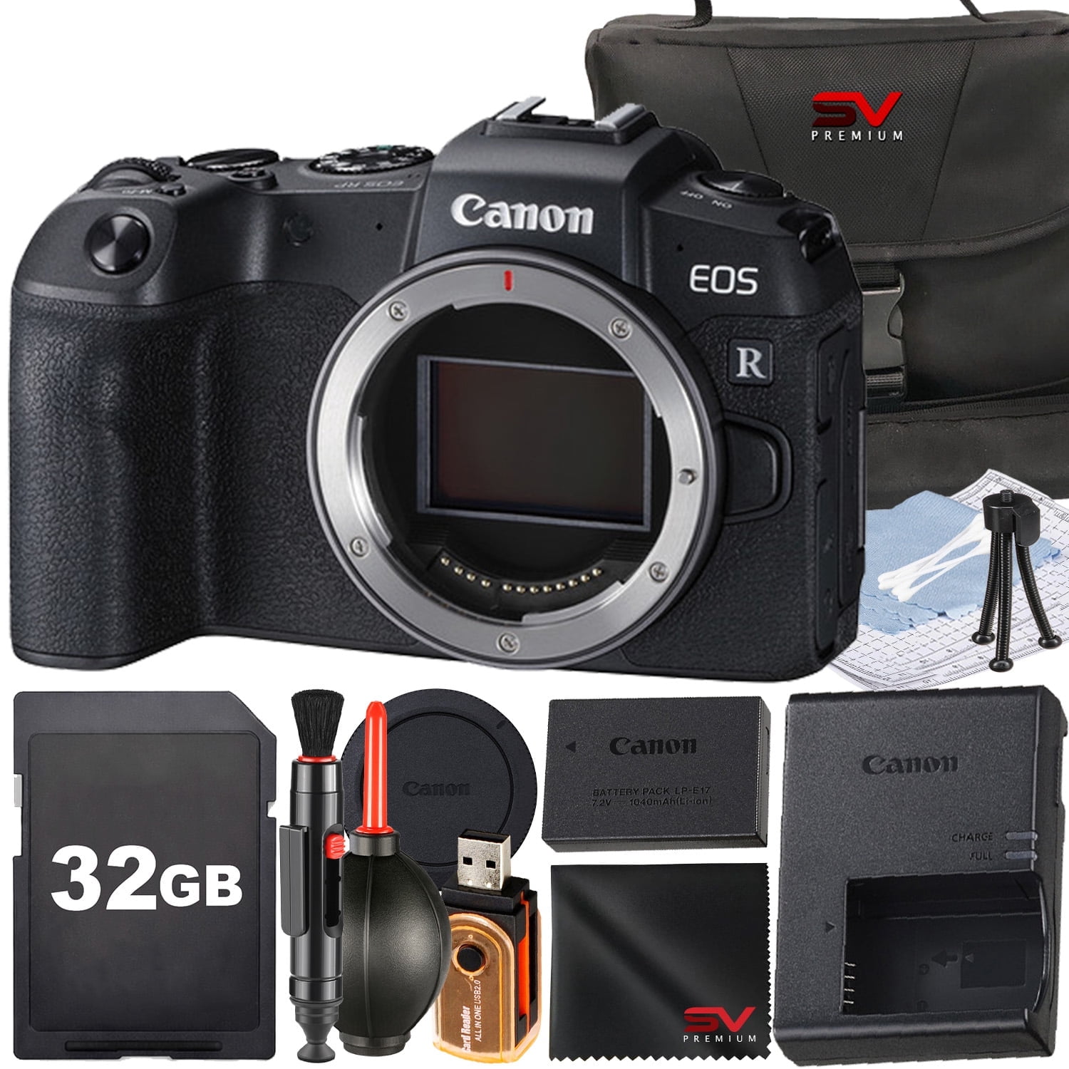 Canon EOS RP Mirrorless Camera (Body Only) with SanDisk 32GB Memory Card + Case + SV Premium Accessory Bundle (International Version)